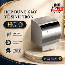 Hộp Đựng Giấy Vệ Sinh Tròn HG-0 Kho Tổng 89 Inox 304 Chống Nước