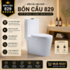 Bồn Cầu Liền Khối KT-829 Cao Cấp Xả Xoáy 360° Men Sứ Sáng Bóng Nắp Đóng Êm