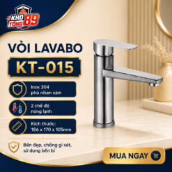 Vòi Lavabo Inox 304 Phủ Niken Xám KT-015