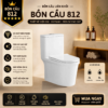 Bồn Cầu Liền Khối KT-812 Xả Xoáy Siêu Mạnh Men Sứ Cao Cấp