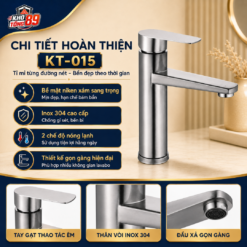 Vòi Lavabo Inox 304 Phủ Niken Xám KT-015