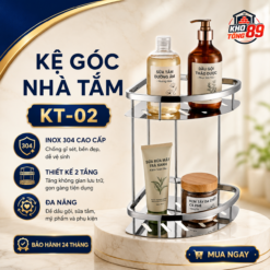 Kệ Góc Nhà Tắm KT-02 Kho Tổng 89 Inox 304 Thiết Kế 2 Tầng