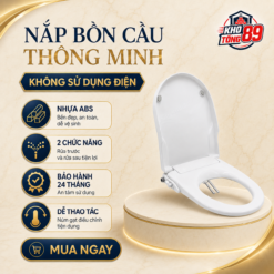 Nắp Bồn Cầu Thông Minh Không Dùng Điện ABS 2 Chức Năng Bảo Hành 24 Tháng