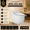 Bồn Cầu Trứng KT-850 Liền Khối Men Sứ Cao Cấp Xả Xoáy 360° Kết Hợp Xả Đẩy