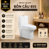 Bồn Cầu KT-855 Liền Khối Men Sứ Cao Cấp Xả Xoáy 360° Kết Hợp Xả Đẩy