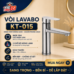 Vòi Lavabo Inox 304 Phủ Niken Xám KT-015