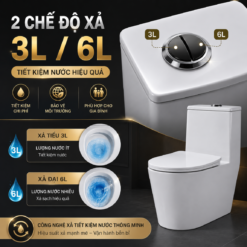 Bồn Cầu Liền Khối 814 Men Nano Cao Cấp Xả Xoáy 3L/6L Nắp Êm Tiết Kiệm Nước