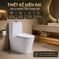 Bồn Cầu Liền Khối 814 Men Nano Cao Cấp Xả Xoáy 3L/6L Nắp Êm Tiết Kiệm Nước