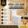 Bồn Cầu Liền Khối KT-819 Nắp Chống Xước Men Nano Cao Cấp Xả Xoáy 3L/6L Nắp Đóng Êm - Kho Tổng 89
