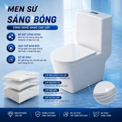 Bồn Cầu Liền Khối KT-819 Nắp Chống Xước Men Nano Cao Cấp Xả Xoáy 3L/6L Nắp Đóng Êm - Kho Tổng 89