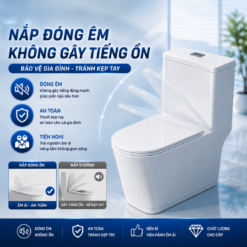 Bồn Cầu Liền Khối KT-819 Nắp Chống Xước Men Nano Cao Cấp Xả Xoáy 3L/6L Nắp Đóng Êm - Kho Tổng 89