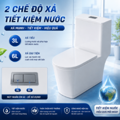 Bồn Cầu Liền Khối KT-819 Nắp Chống Xước Men Nano Cao Cấp Xả Xoáy 3L/6L Nắp Đóng Êm - Kho Tổng 89