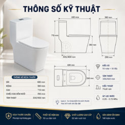 Bồn Cầu Liền Khối KT-819 Nắp Chống Xước Men Nano Cao Cấp Xả Xoáy 3L/6L Nắp Đóng Êm - Kho Tổng 89