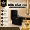 Bồn Cầu Liền Khối KT-904 Màu Đen Cao Cấp Men Nano Xả Xoáy Mạnh