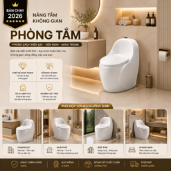 Bồn Cầu Trứng 852 Men Nano Cao Cấp Xả Kép 3L/6L Nắp Đóng Êm Tiết Kiệm Nước