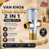 Van Khóa Chia Nước 2 In 1 VK-01 Đồng Thau Có Van Khóa Bảo Hành 24 Tháng