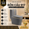 Bồn Cầu Liền Khối KT-917 Màu Xám Cao Cấp Men Nano Xả Xoáy Mạnh