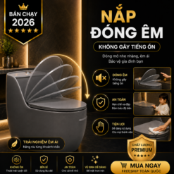 Bồn Cầu Trứng KT-533 Men Nano Cao Cấp Xả Xoáy 3L/6L Nắp Êm Tiết Kiệm Nước
