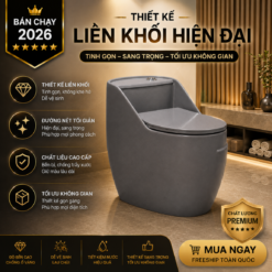 Bồn Cầu Trứng KT-533 Men Nano Cao Cấp Xả Xoáy 3L/6L Nắp Êm Tiết Kiệm Nước