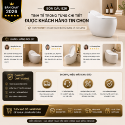 Bồn Cầu Trứng KT-820 Men Nano Cao Cấp Xả Mạnh Nắp Đóng Êm