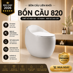 Bồn Cầu Trứng KT-820 Men Nano Cao Cấp Xả Mạnh Nắp Đóng Êm