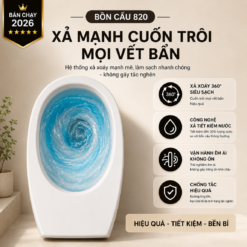 Bồn Cầu Trứng KT-820 Men Nano Cao Cấp Xả Mạnh Nắp Đóng Êm