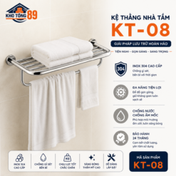 Giá Treo Khăn Nhà Tắm KT-08 Inox 304 Đa Năng Tiện Lợi