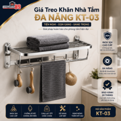 Giá Treo Khăn Nhà Tắm Đa Năng KT-03 Inox 304 Cao Cấp