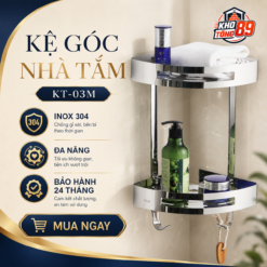 Kệ Góc Nhà Tắm KT-03M Kho Tổng 89 Inox 304 Đa Năng